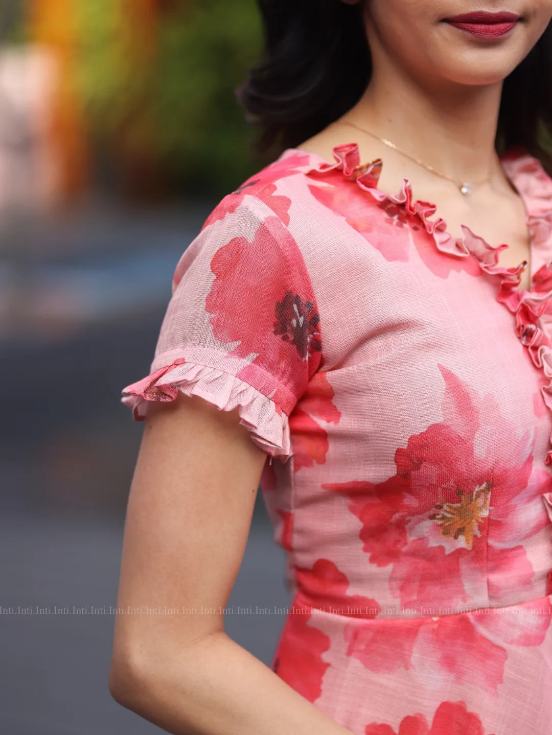 Floral Breeze Blush Pink Bloom Dress Soft Flowing Fabric with Feminine Silhouette Ideal for Brunch Evening or Festive Occasions