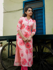 Floral Breeze  Round neckline with a clean, classic finish Kurta Set