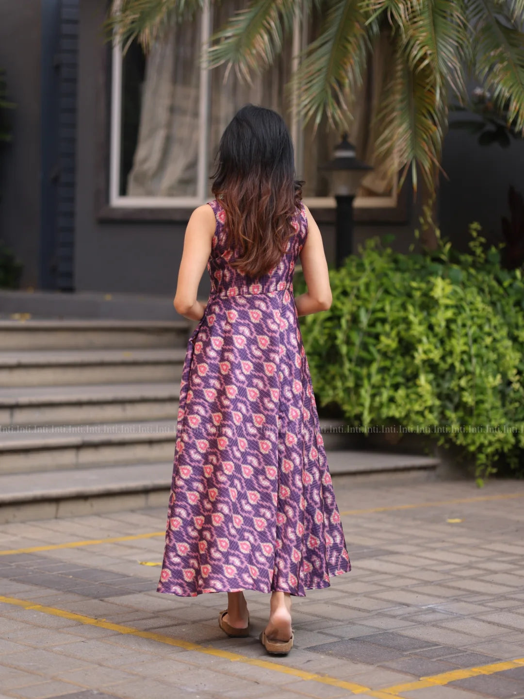 Plum Ikat Grace Midi Dress