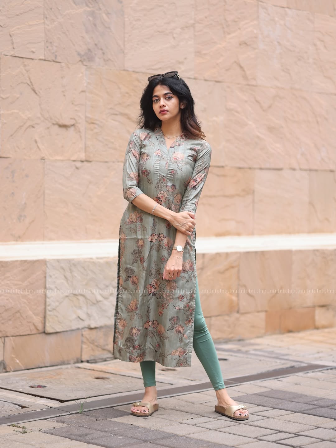 Mint Bloom Kurti Set