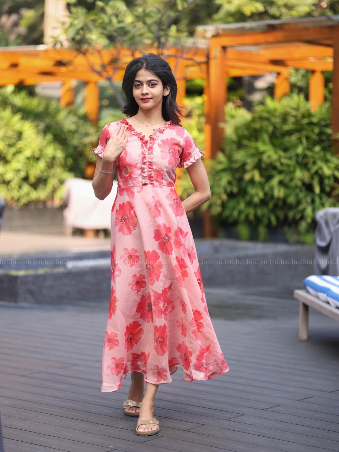 Floral Breeze Blush Pink Bloom Dress