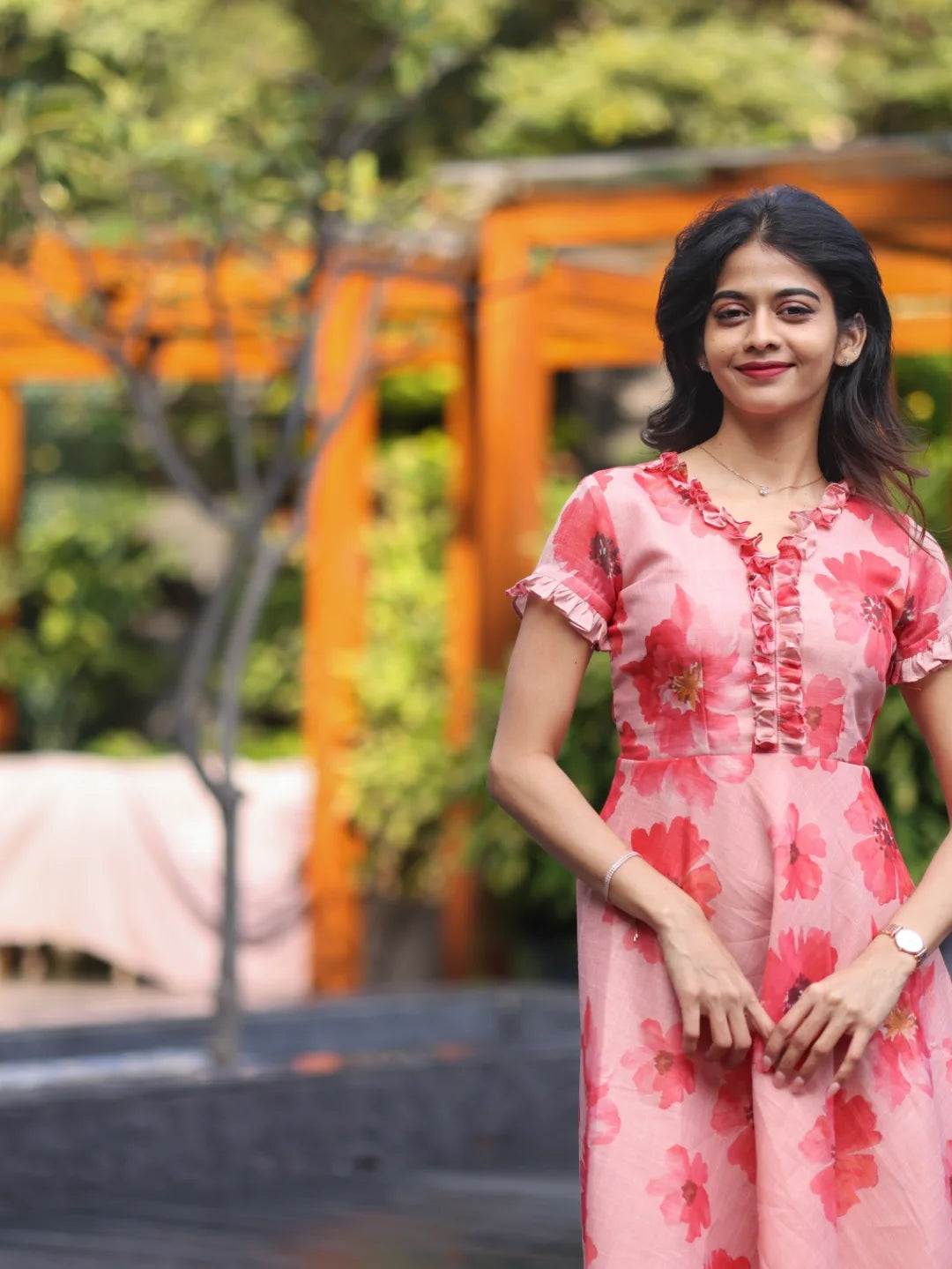 Floral Breeze Blush Pink Bloom Dress