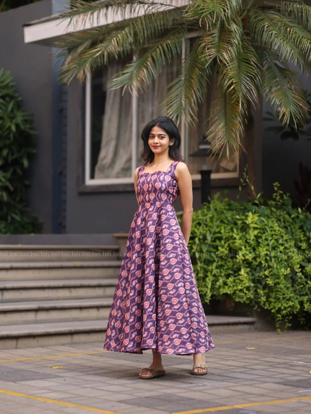 Plum Ikat Grace Midi Dress