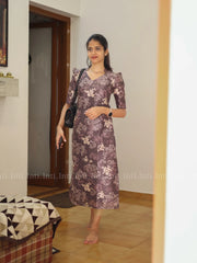 Plum Blossom Floral  kurti  Dress