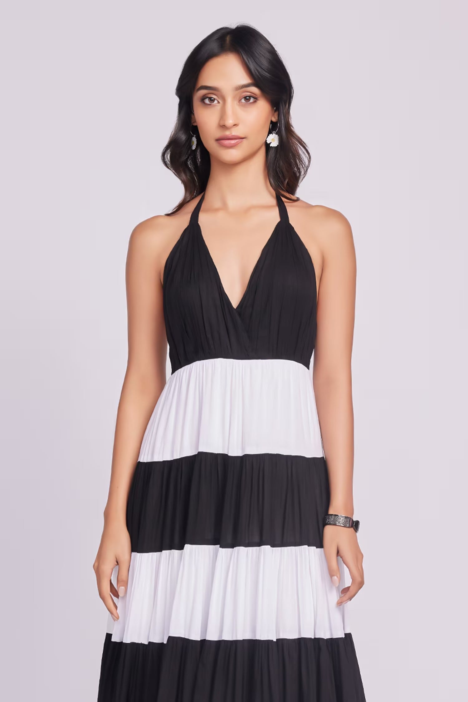Black Cotton Halter Neck Maxi Dress for Women – Sava Luxe
